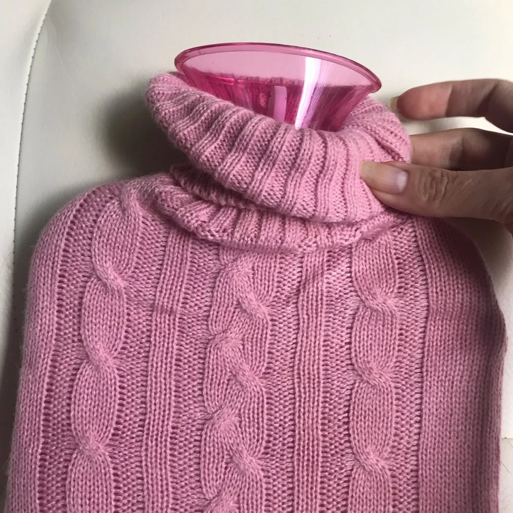 Cable Knit Hot Water Bottle Cover for Warmth and/or Pain Relief - Picture 2 of 3